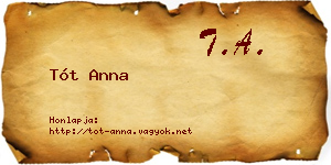 Tót Anna névjegykártya